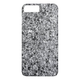Elegant Black & Grey Faux Glitter GR 1 iPhone 8 Plus / 7 Plus Hoesje