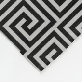 Elegant Black & Grey Grieks patroongeblindeerd Fleece Deken (Hoek)