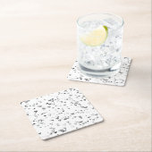 Elegant Black & Grey Hearts Pattern Coaster Vierkante Kartonnen Onderzetter (Insitu)