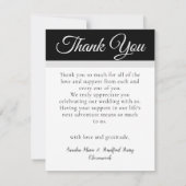 Elegant Black Grey Script Weduwfoto collage Bedankkaart (Achterkant)