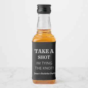 Elegant Black Groom Bachelor Party Weddenschap Likeurfles Etiket