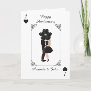 Elegant Black Happy Jubileum persoonlijke Kaart