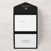 Elegant Black Heart All in One Wedding Invitation All In One Uitnodiging (Buitenkant)