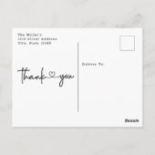 Elegant Black Heart Script Photo Weddenschap Bedan Briefkaart (Achterkant)