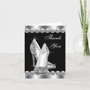Elegant Black High-Hiel-hoes Hartelijk dank Bedankkaart