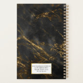 Elegant Black | Hoger Afstuderen van goudmarmer Planner (Achterkant)