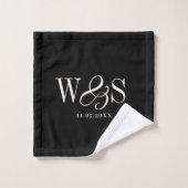 Elegant black initial wedding couples (Gant de toilette)