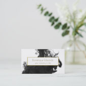 Elegant Black Ink Custom Gold Professional Visitekaartje (Staand voorkant)