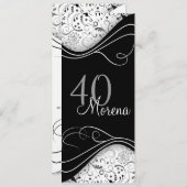 Elegant Black Invitation Kaart (Voorkant / Achterkant)