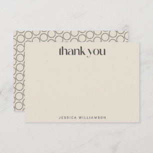 Elegant Black Ivory Mid-Mod Custom Vrijgezellenfee Bedankkaart