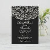 Elégant Black Lace Bridal Shower Invitation (Debout devant)
