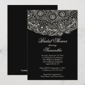 Elégant Black Lace Bridal Shower Invitation (Devant / Derrière)