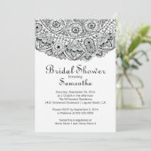 Elégant Black Lace Bridal Shower Invitation (Debout devant)