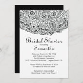 Elégant Black Lace Bridal Shower Invitation (Devant / Derrière)