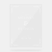 Elegant Black Leaf Wedding Sign (Recto)