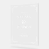 Elegant Black Leaf Wedding Sign (Angle)