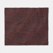 Elegant Black Leopard Animal Print op donkerrood Fleece Deken (Voorkant (Horizontaal))