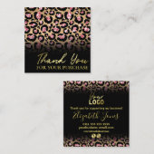 Elegant Black Leopard Hartelijk dank voor uw beste Vierkante Visitekaartje (Voorkant / Achterkant)
