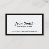 Elegant Black Lijst Diamond Quilt Mammie Kaart Contactkaartje (Voorkant)