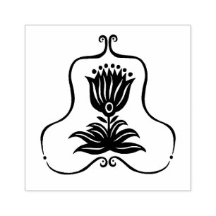 Elegant Black Line Art Tulip CUSTOM Rubberstempel