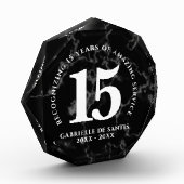 Elegant Black Marble 15 jaar Jubileum Fotoblokken (Links)