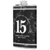 Elegant Black Marble 15 jaar Jubileum Heupfles (Links)