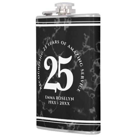 Elegant Black Marble 25 jaar Jubileum Heupfles (Links)