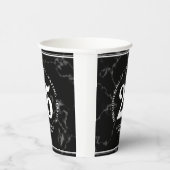 Elegant Black Marble 25 jaar Jubileum Papieren Bekers (Rechts)