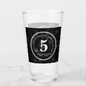 Elegant Black Marble 5 jaar Jubileum Glas (Achterkant)