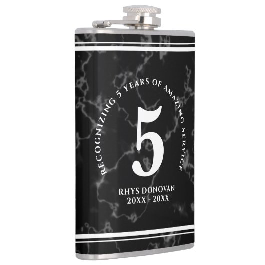 Elegant Black Marble 5 jaar Jubileum Heupfles (Rechts)