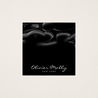 Elegant Black Marble Business card Vierkante Visitekaartjes