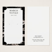 Elegant Black Marble Earring Display Card Visitekaartje (Voorkant /achterkant)