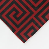 Elegant Black & Maroon Greek Pattern Fleece Deken (Hoek)