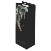 Elegant Black Merry-kerstmis Wijn Cadeautas (Voorkant Gekanteld)