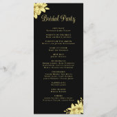 Elegant Black met Gold Typography Wedding Programma (Achterkant)