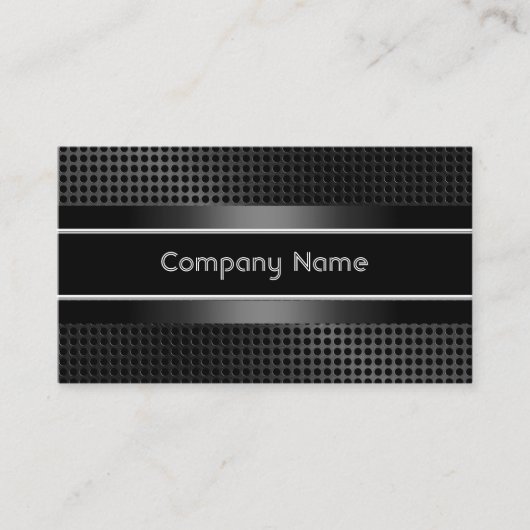 Elegant Black Metal Look Visitekaartje Company (Voorkant)