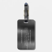 Elegant Black Metal Monogram 2 Initiaal Bagagelabel (Achterkant verticaal)