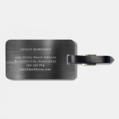 Elegant Black Metal Monogram 2 Initiaal Bagagelabel (Achterkant horizontaal)