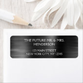 Elegant Black Metallic Folie Modern Wedding Etiket (Insitu)