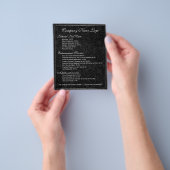 Elegant Black & Metallic Silver Floral Damaskers Flyer (Hand)