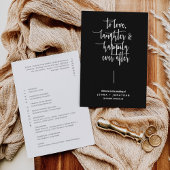 Elegant Black Minimal Calligraphy Script Wedding Programma