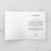 Elegant Black Minimal Script Wedding Photo Folded Bedankkaart (Binnen)