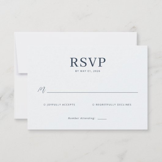 Elegant Black Minimalist RSVP (Devant)