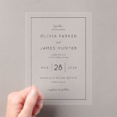 Elegant Black Minimalist Wedding Invitation (In situ (ordinateur de poche))