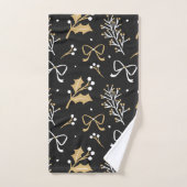 Elegant Black Mistletoe et Ribbon Christmas (Serviette à main)
