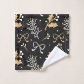 Elegant Black Mistletoe et Ribbon Christmas (Gant de toilette)