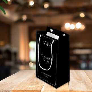 Elegant Black Monogram Wedding Klein Cadeauzakje