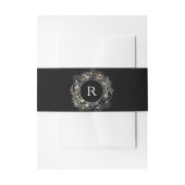 Elegant Black Monogram Wedding Uitnodigingen Wikkel (Voorkant Voorbeeld)