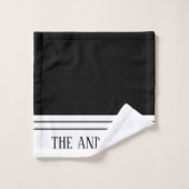 Elegant Black Monogramed Name Bad Handdoek (Wasdoekje)