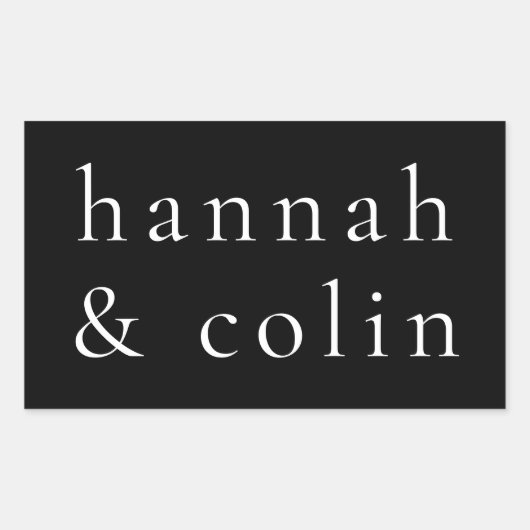 Elegant Black Names Rechthoekige Sticker (Voorkant)